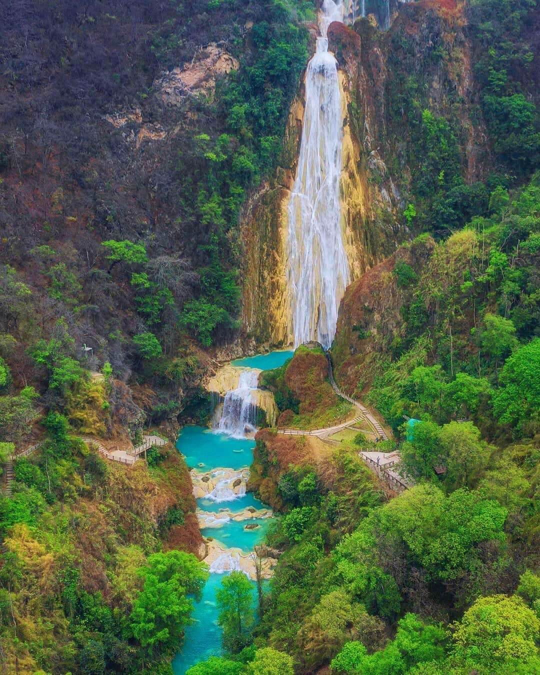 El Chiflón & Velo de Novia Waterfalls
